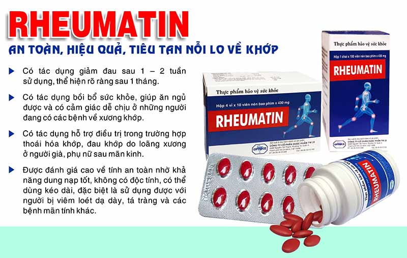 Thuốc Rheumatin có tác dụng hỗ trợ điều trị viêm khớp dạng thấp hiệu quả