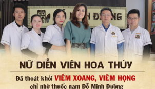 Diễn viên Hoa Thúy chụp hình cùng lương y tại Đỗ Minh Đường