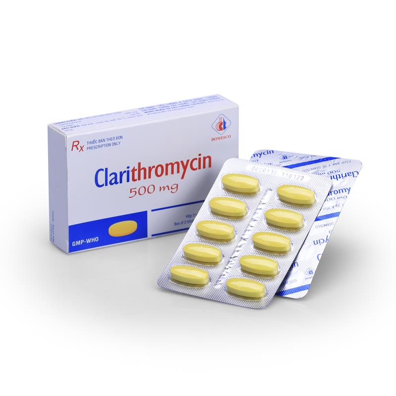 Viêm họng uống thuốc kháng sinh Clarithromycin