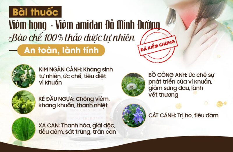 Nguồn thảo dược HỮU CƠ thuần Việt dùng điều chế bài thuốc Viêm họng Đỗ Minh