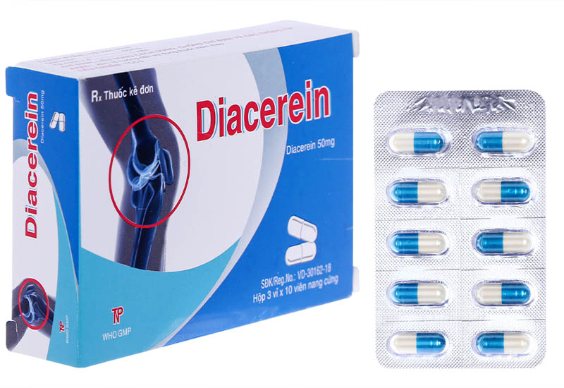 Diacerein được điều chế ở dạng viên nén với nhiều hàm lượng khác nhau