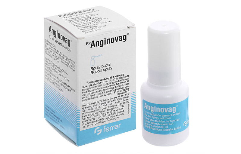 Thuốc xịt viêm họng Anginovag là sản phẩm được sản xuất tại Tây Ban Nha
