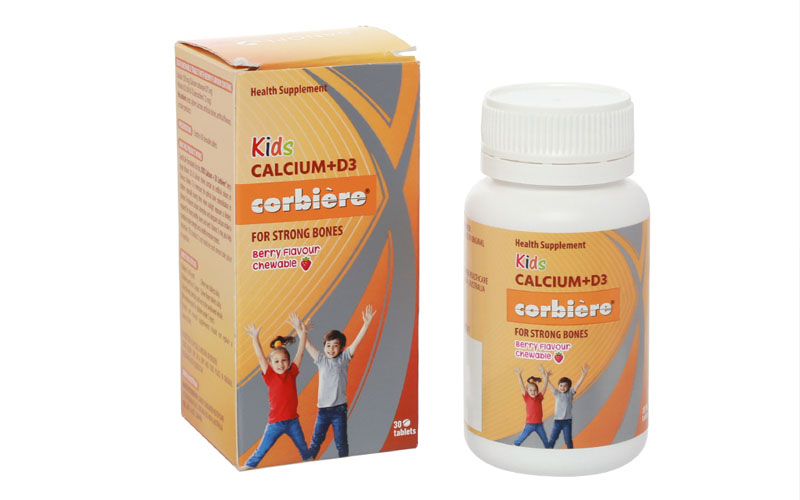 Viên nhai bổ sung canxi Kids Calcium D3 Corbiere Sanofi 
