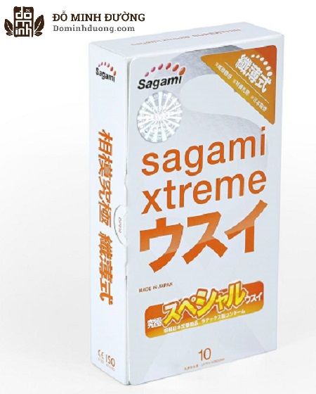 Bao cao su kéo dài thời gian Sagami Xtreme Super Thin siêu mỏng 0.03mm Nhật Bản
