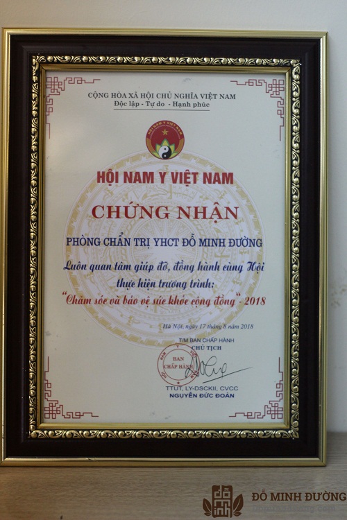 Chứng nhận, vinh danh nhà thuốc Đỗ Minh Đường từ Hội Nam y Việt Nam